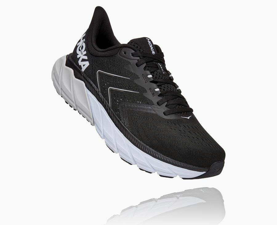 Running Shoes Mens - Hoka One One Arahi 5 - Black/White - FGVUEJK-56